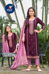 Radhika By Vitara Silk With Embroidery Work Kurti With Bottom Dupatta Online Wholesale